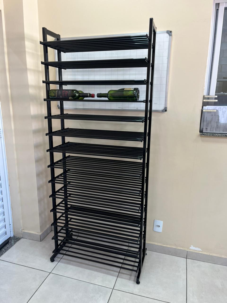 Estante Adega Gt Quadrupla Garrafeiros Preto Brilhante - Imagem 2