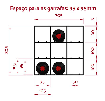 0005 Dimensoes Adega Suporte Garrafa de Vinho Aramada Sao Paulo